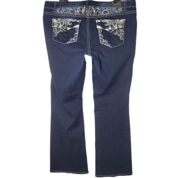 ZCO Jeans Women's Vintage Y2K Stretch Denim Bootcut Jeans With Flap Pockets - Picture 1 of 15